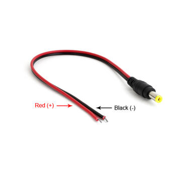 10 Pieces DC Power Pigtail Male cable for CCTV security camera
