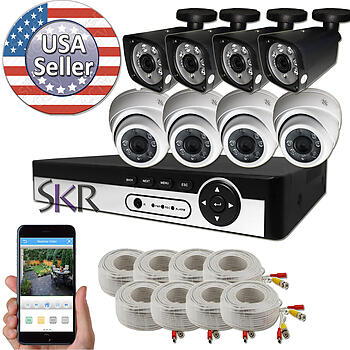 Elite 16 Channel 5MP DVR Recorder with 8 pcs 5 Megapixel 1440P camera package