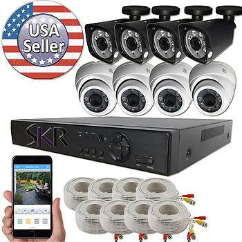 Elite 8 Channel Full 4MP DVR Recorder with 4 Megapixel 1440P camera package