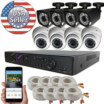 Elite 8 Channel Full 4MP DVR Recorder with 4 Megapixel 1440P camera package
