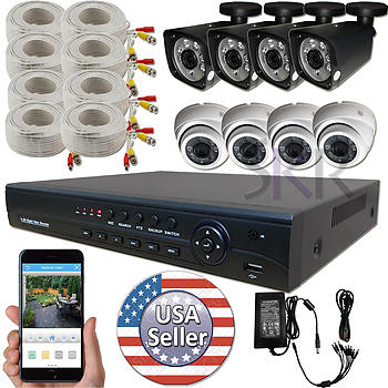 8 Channel AHD-H Full 1080P DVR Digital Video Recorder with 1080P 2 Mepapixel outdoor camera