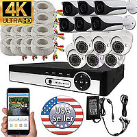 Ultra 16 Channel DVR Recorder with 12pcs 4K 8 Megapixel 2160P Vari-focal lens camera package