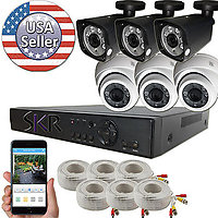 Elite 8 Channel DVR Recorder with 6 units 4 Megapixel 1440P camera package